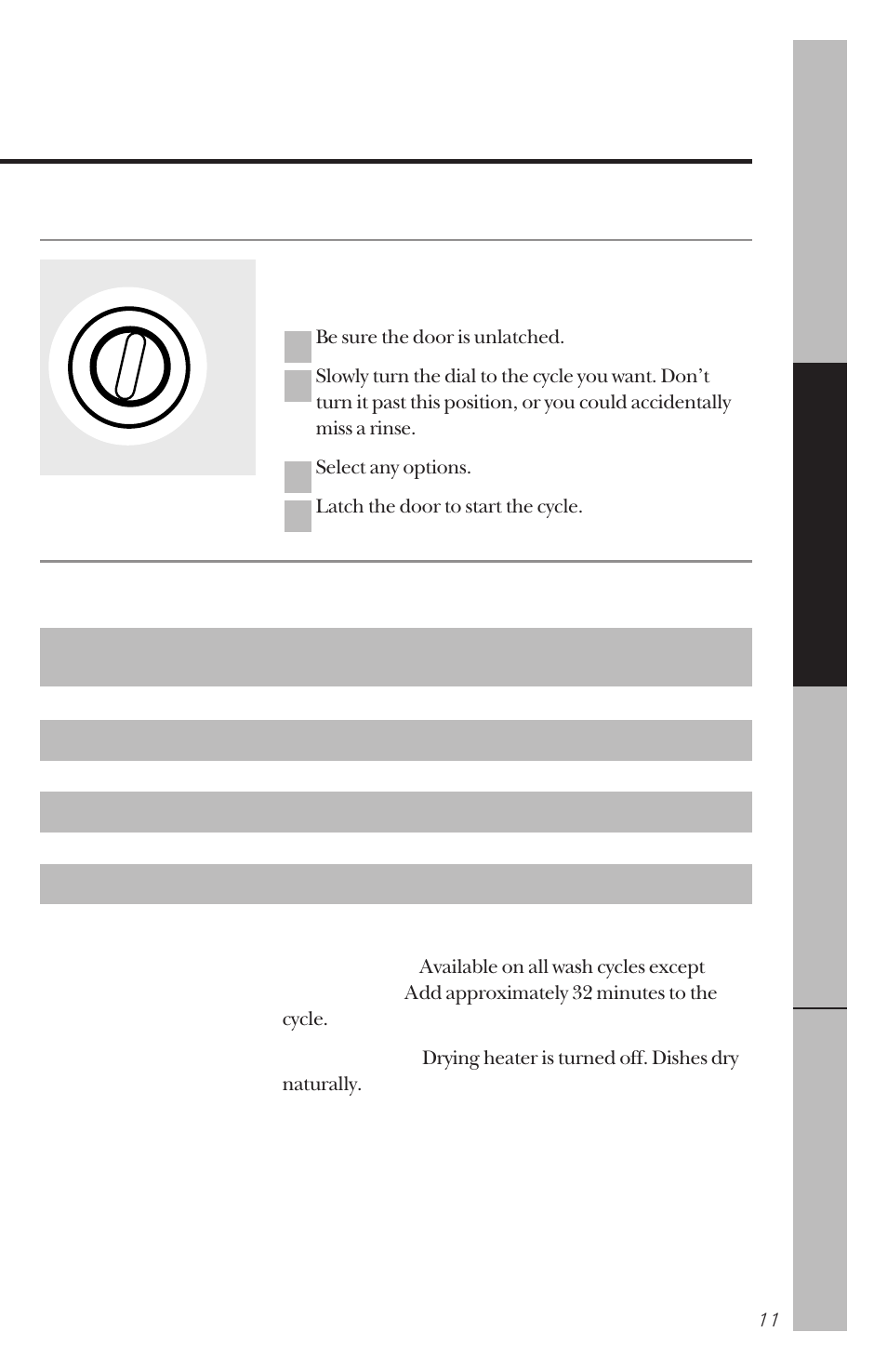 Heavy, normal & water saver, Cycle sequence | Hotpoint HDA100 User Manual | Page 11 / 28