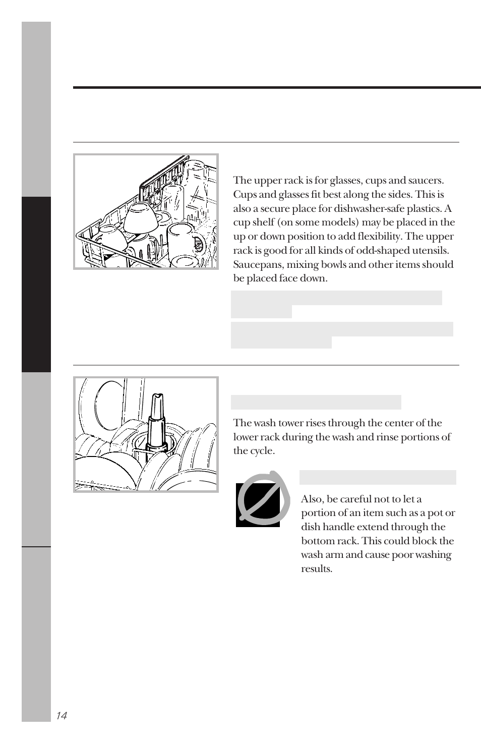 Loading the dishwasher racks, Loading the dishwasher racks , 15 | Hotpoint HDA100 User Manual | Page 14 / 28