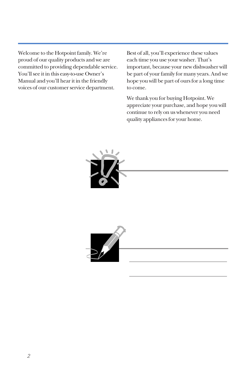 Important | Hotpoint HDA100 User Manual | Page 2 / 28