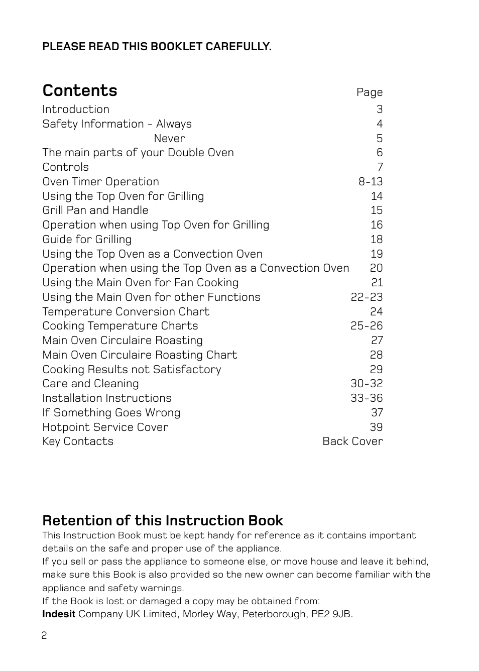 Hotpoint UE47 User Manual | Page 2 / 40