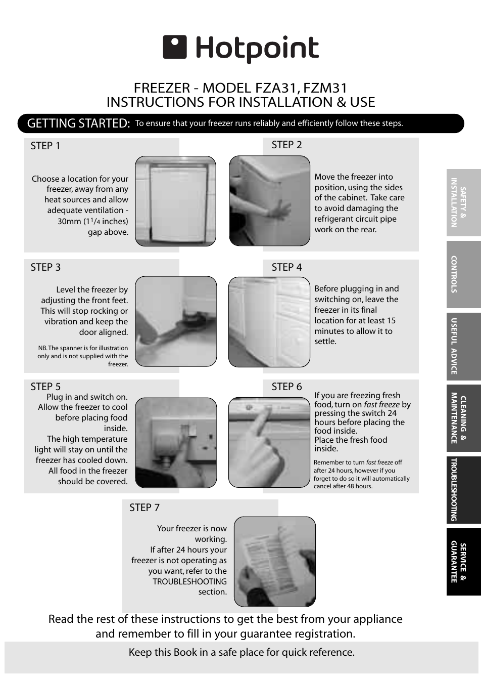 Hotpoint FZA31 User Manual | 20 pages