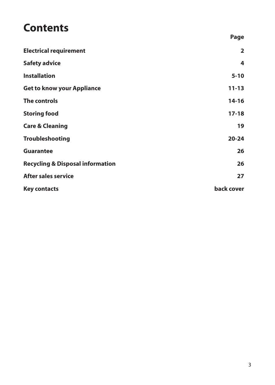 Hotpoint FFU00 User Manual | Page 3 / 28