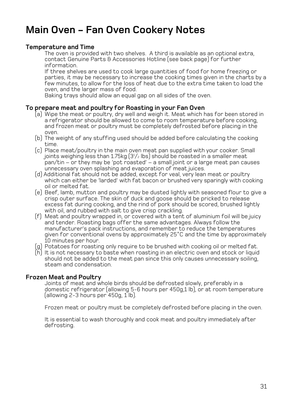 Hotpoint DE47 User Manual | Page 31 / 48