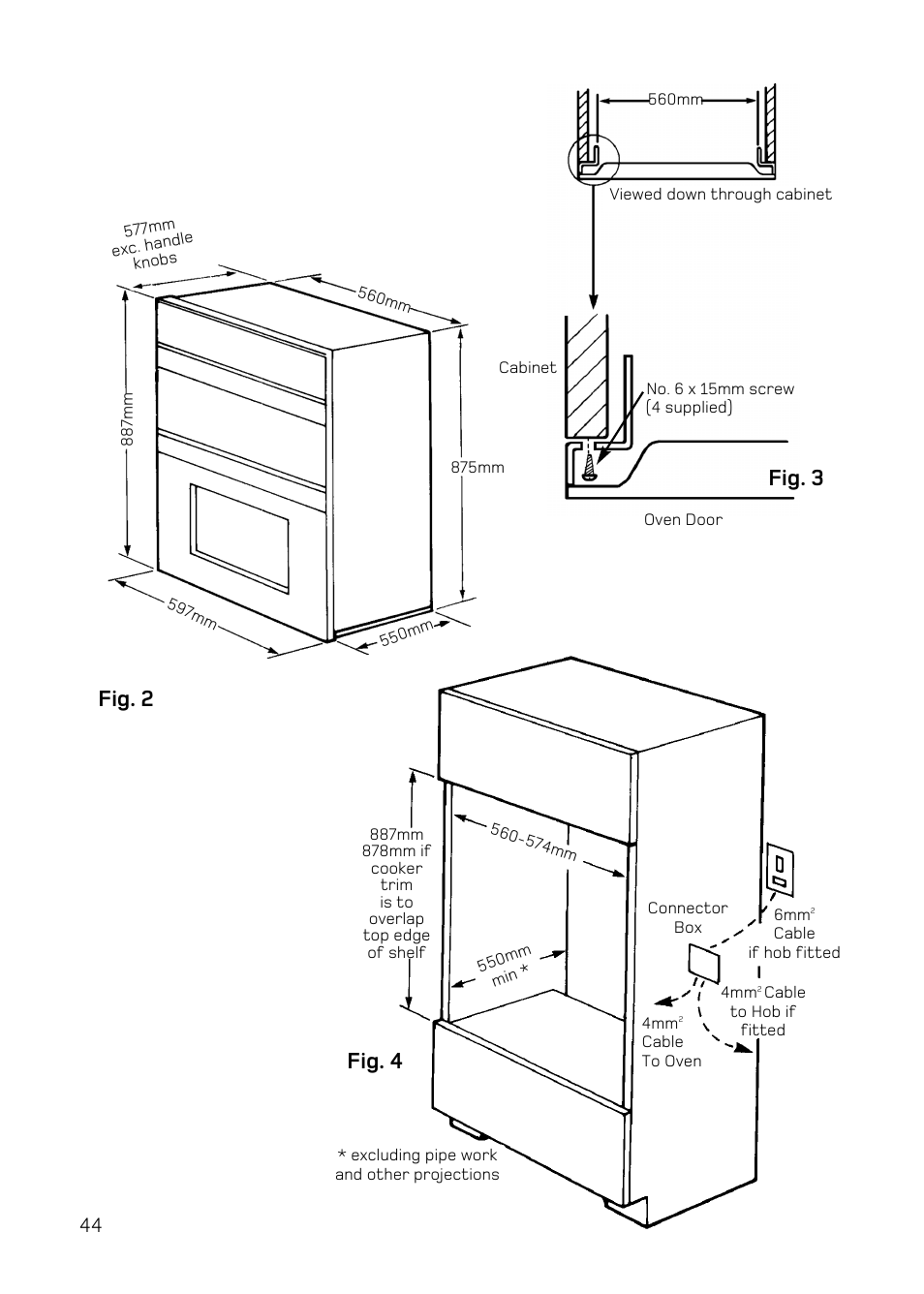 Fig. 4 fig. 2, Fig. 3 | Hotpoint DE47 User Manual | Page 44 / 48