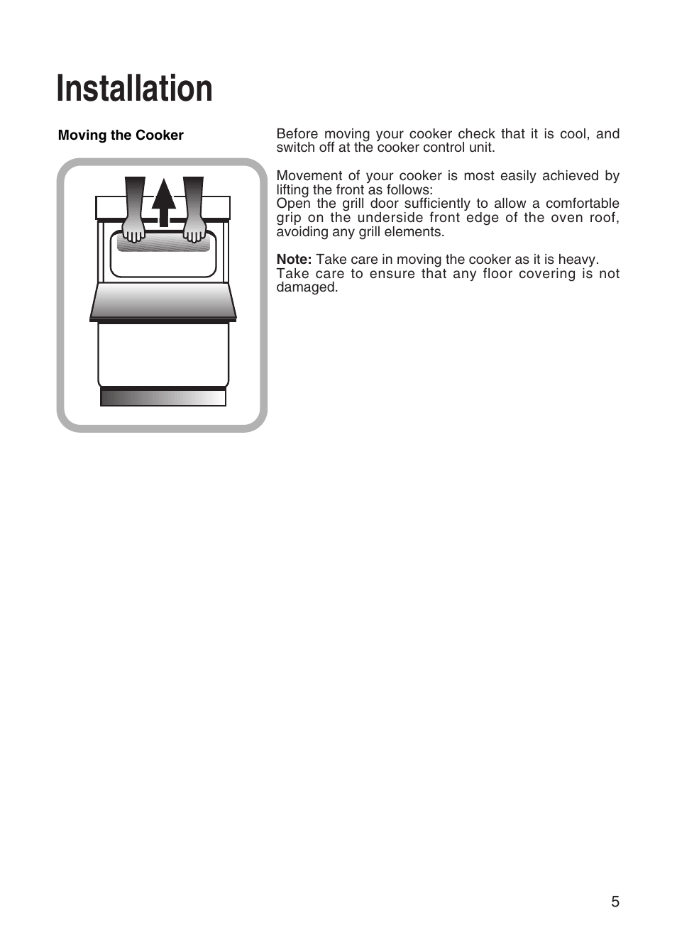 Installation | Hotpoint EW31 User Manual | Page 5 / 32