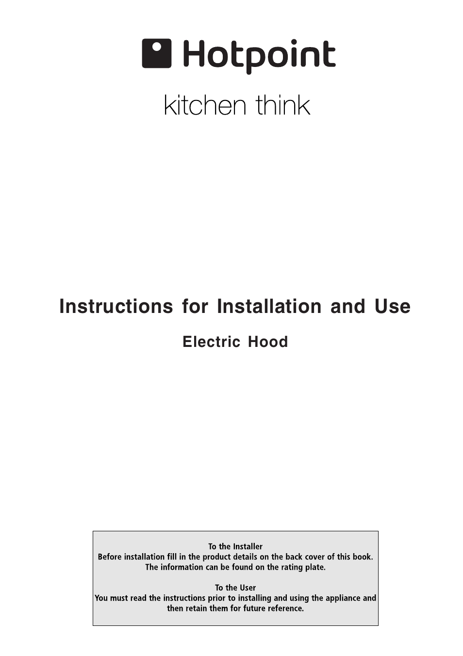 Hotpoint LI2SNA User Manual | 12 pages