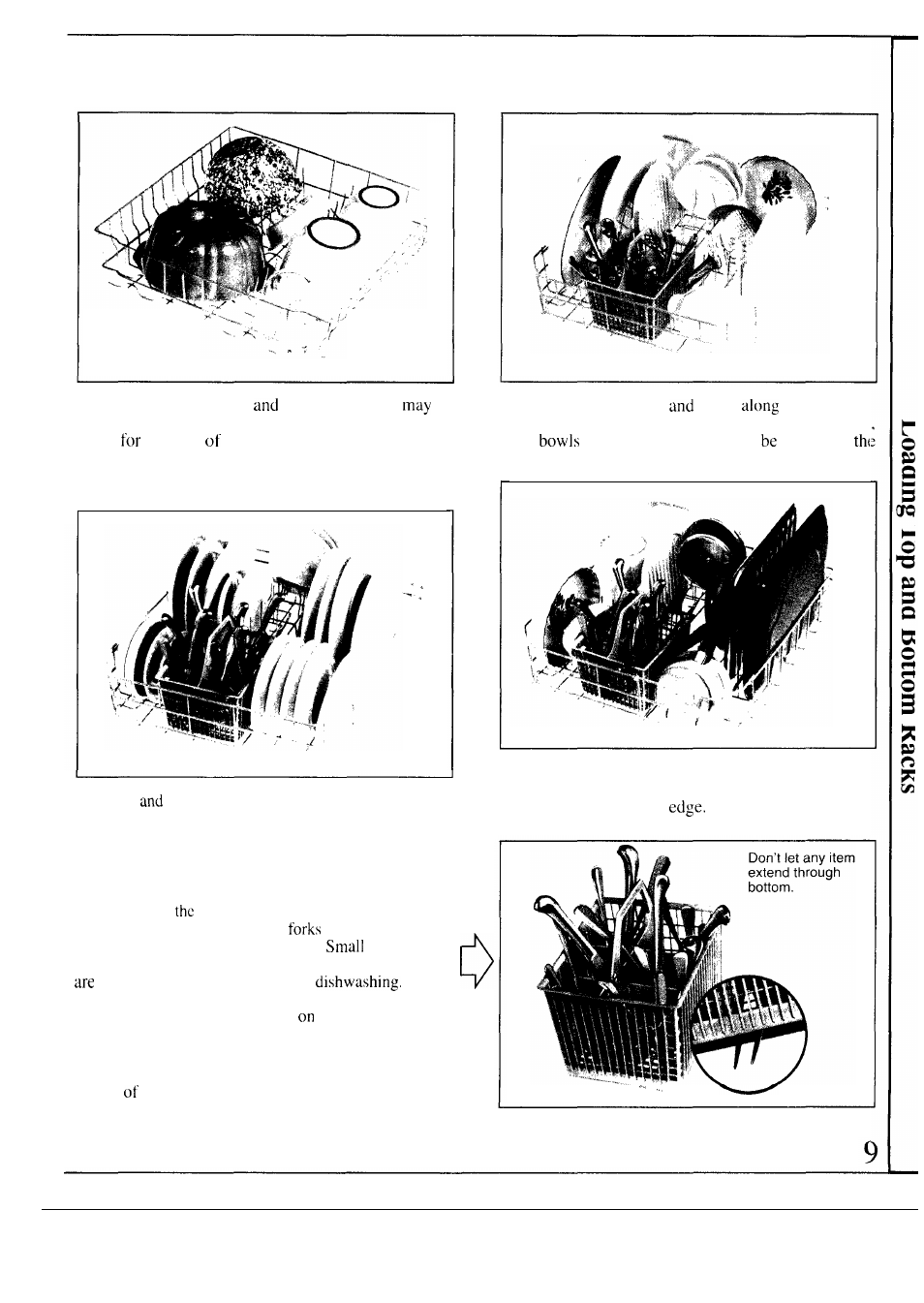 How to load the bottom rack | Hotpoint HDA829 User Manual | Page 9 / 16