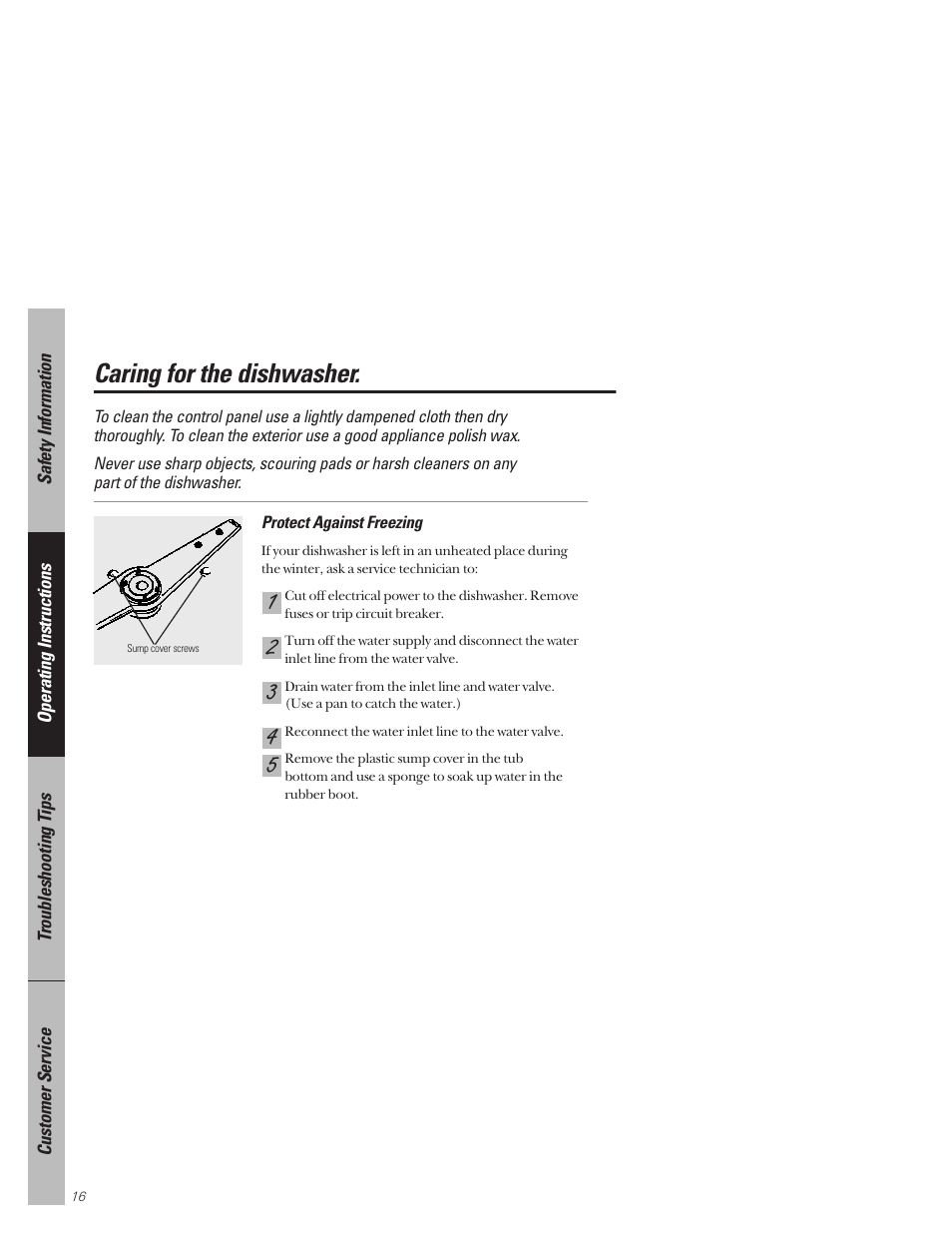 Care and cleaning, Care and cleaning , 17, Caring for the dishwasher | Hotpoint HDA3530 User Manual | Page 16 / 32