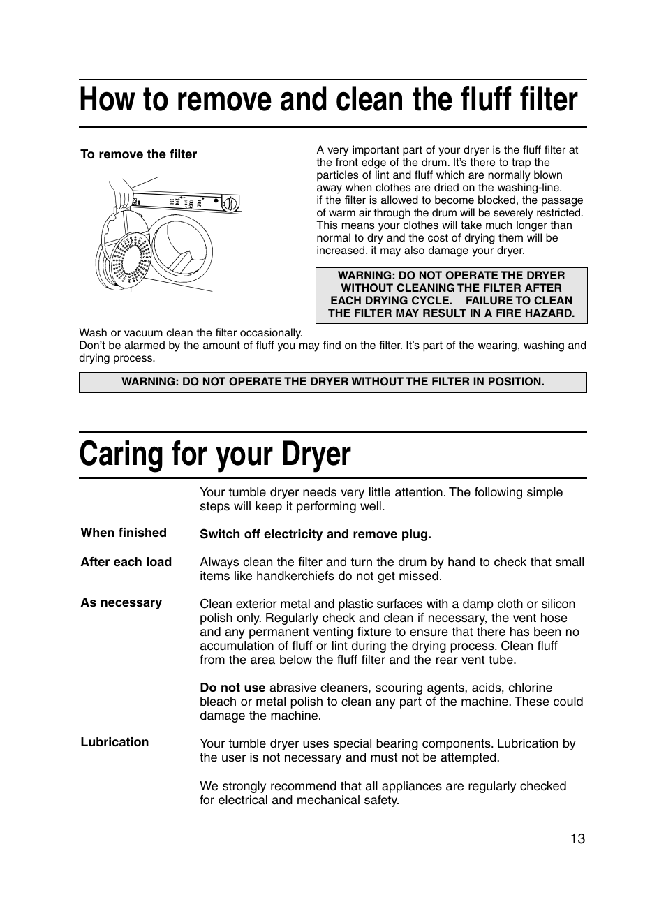 Hotpoint V3D01 User Manual | Page 13 / 16