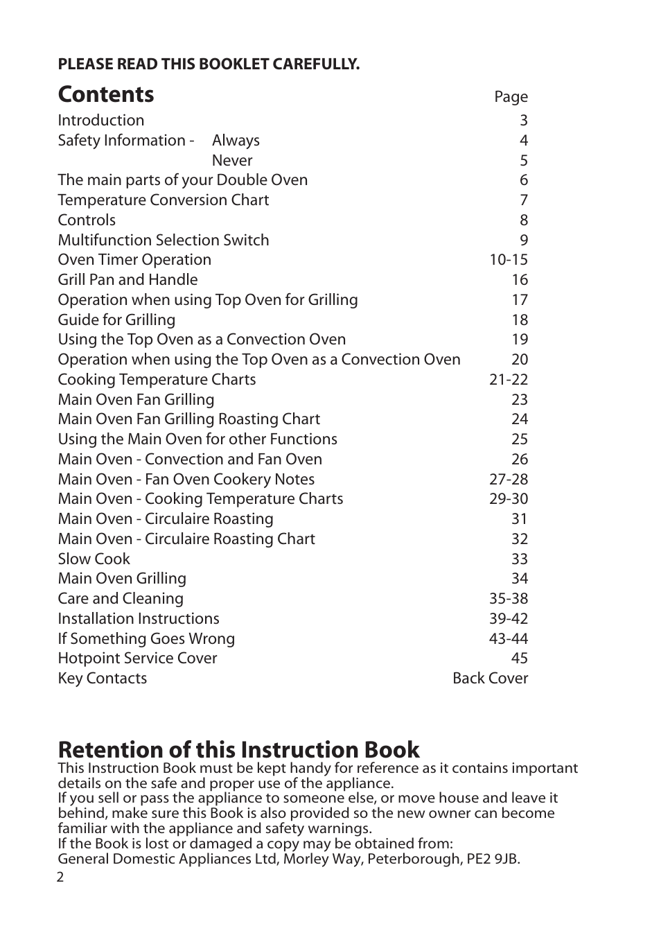 Hotpoint DD77 DT77 User Manual | Page 2 / 48