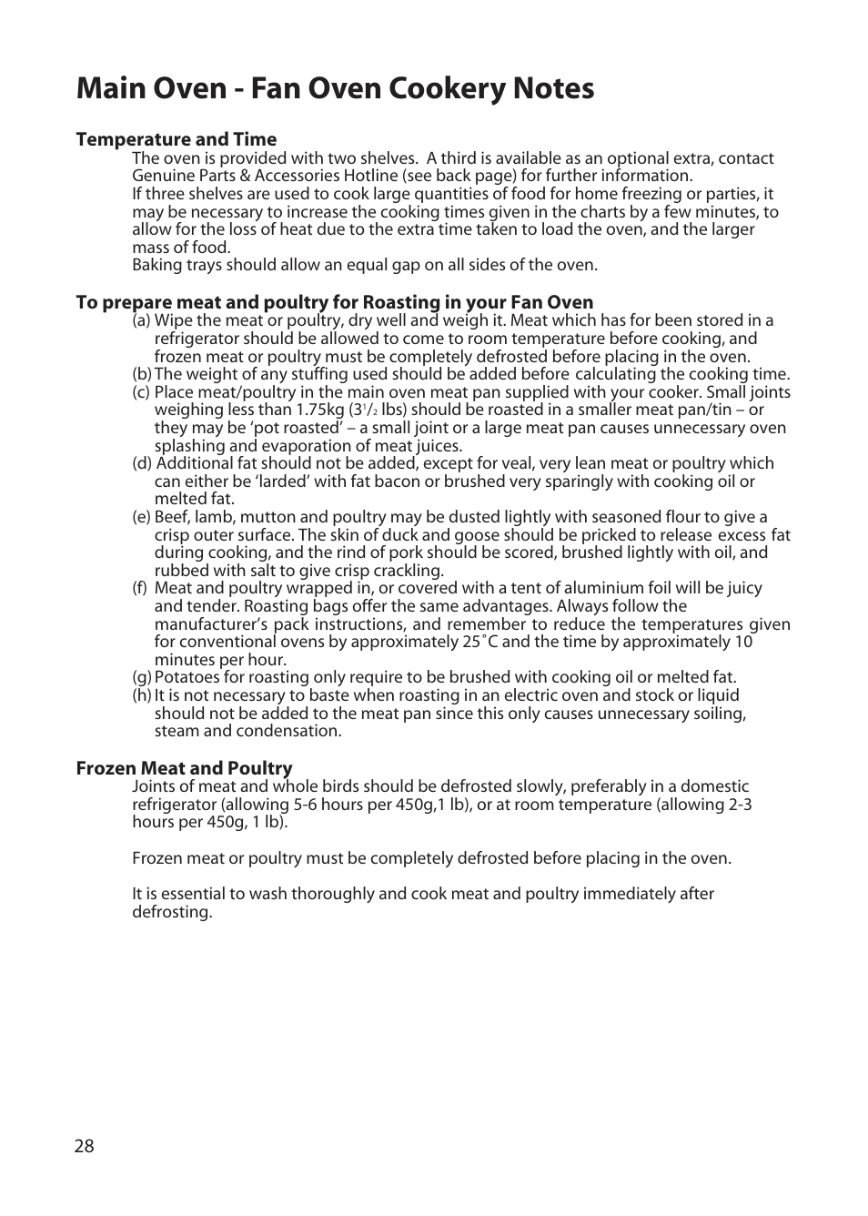 Hotpoint DD77 DT77 User Manual | Page 28 / 48