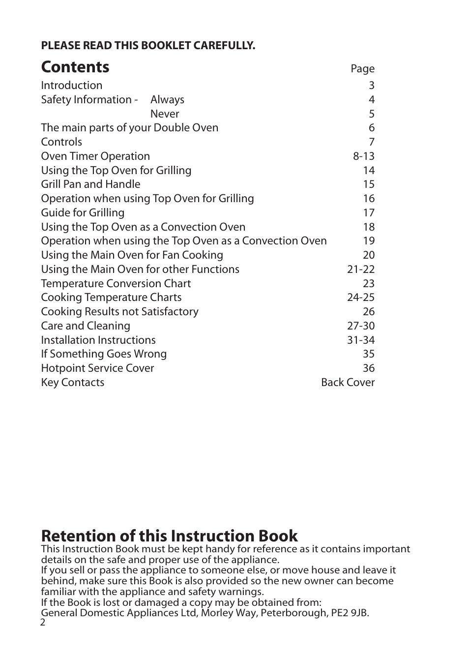 Hotpoint UD47 User Manual | Page 2 / 40