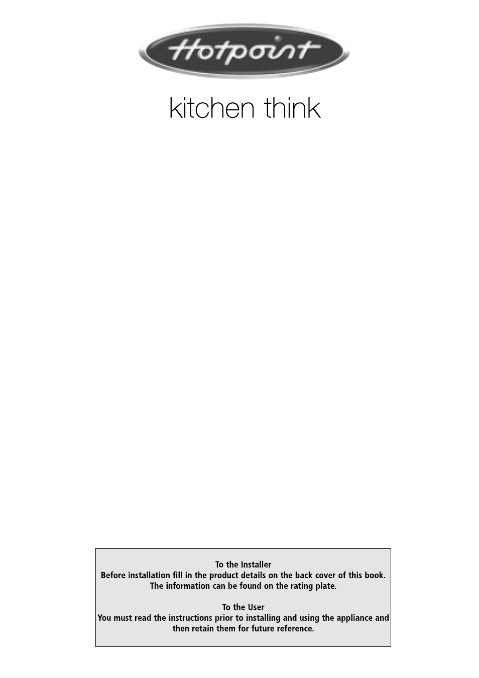 Hotpoint HD90X User Manual | 12 pages