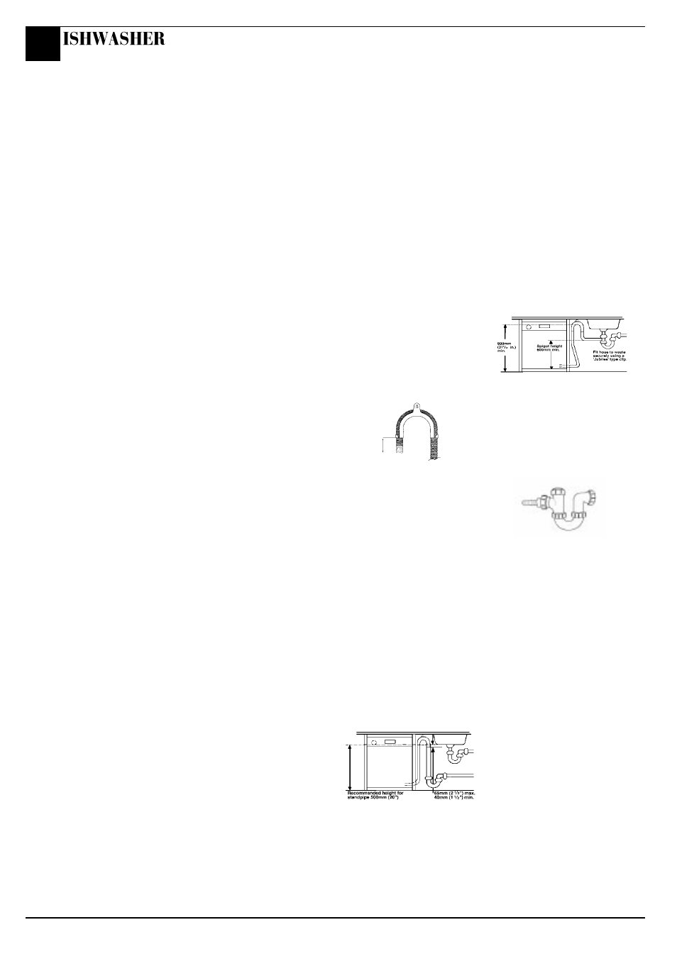 Installation, Ishwasher | Hotpoint FDW60 User Manual | Page 6 / 28