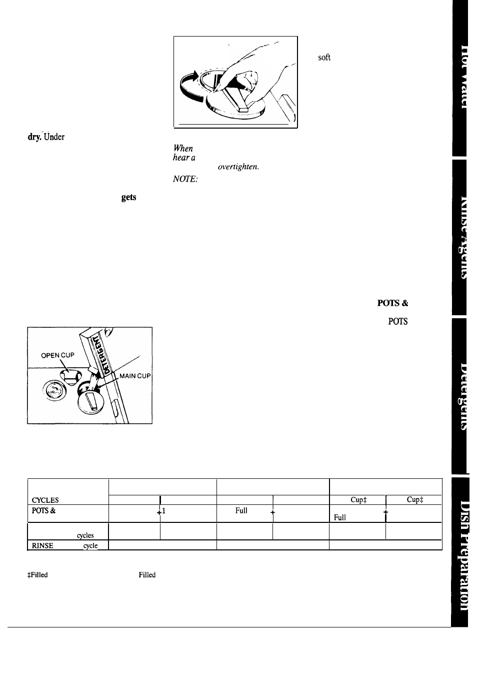 How to prepare the dishes for washing, Detergent usage guide (powder or liquid) | Hotpoint HDA2030 User Manual | Page 11 / 20