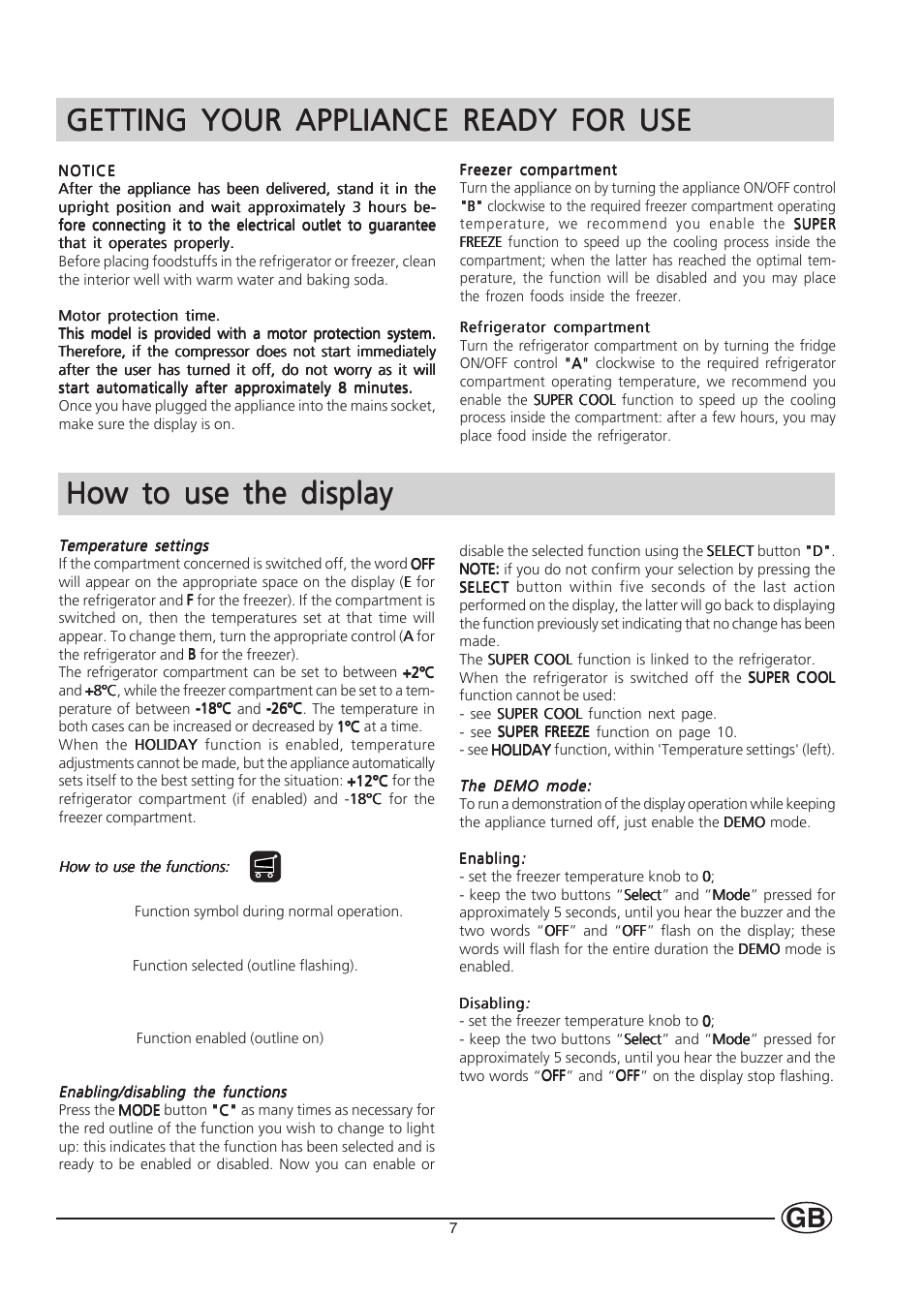 Getting your appliance ready for use, How to use the display | Hotpoint HMS313I User Manual | Page 7 / 20