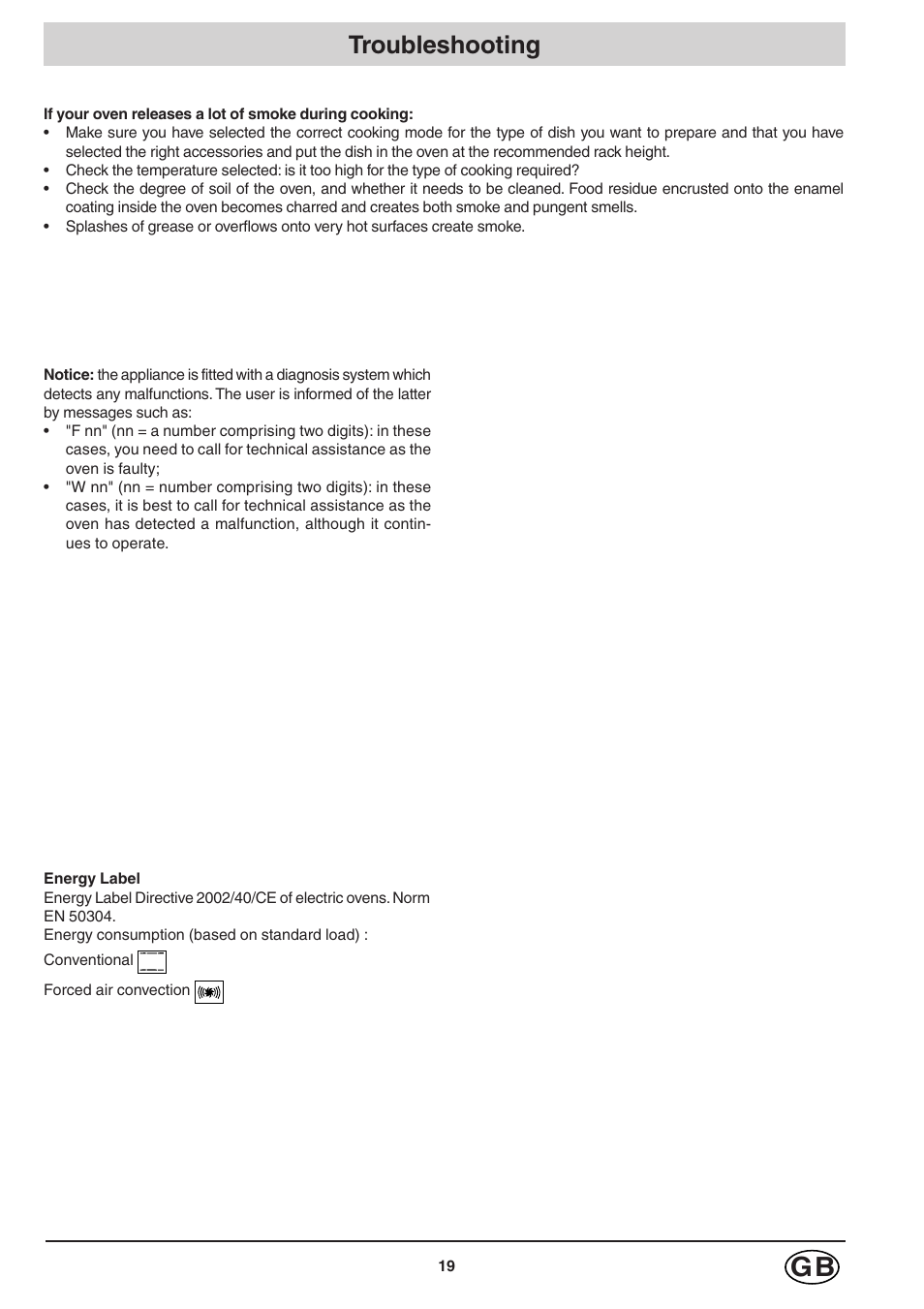 Troubleshooting | Hotpoint SC98 User Manual | Page 19 / 24