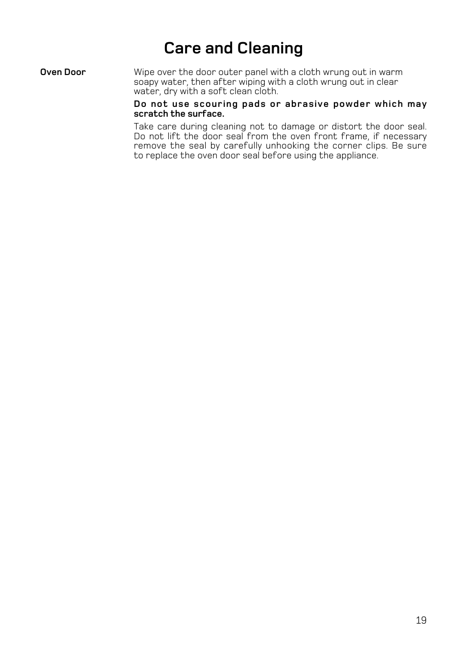 Care and cleaning | Hotpoint H151EWH User Manual | Page 21 / 24