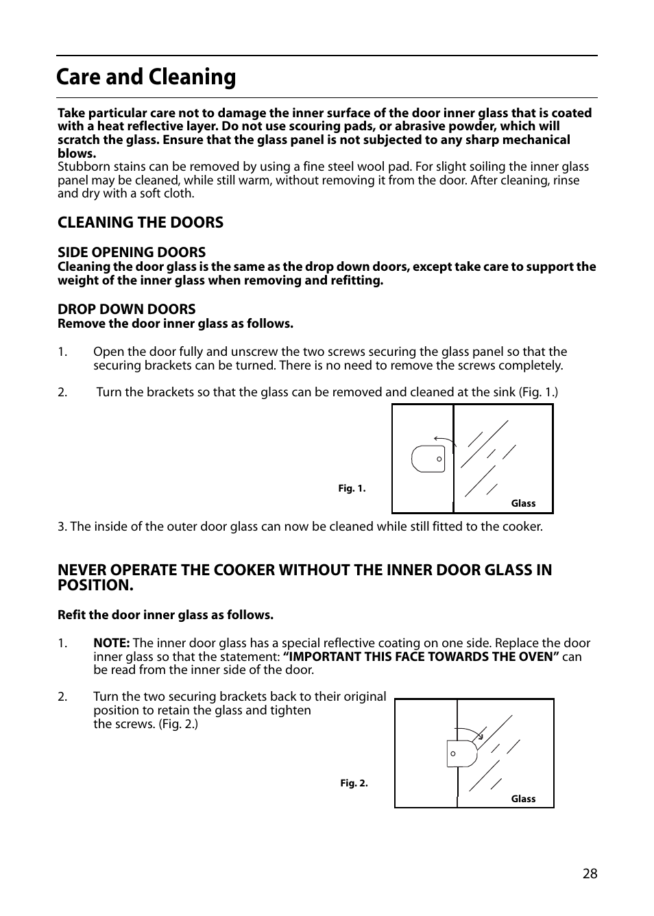 Care and cleaning | Hotpoint S130E User Manual | Page 29 / 36