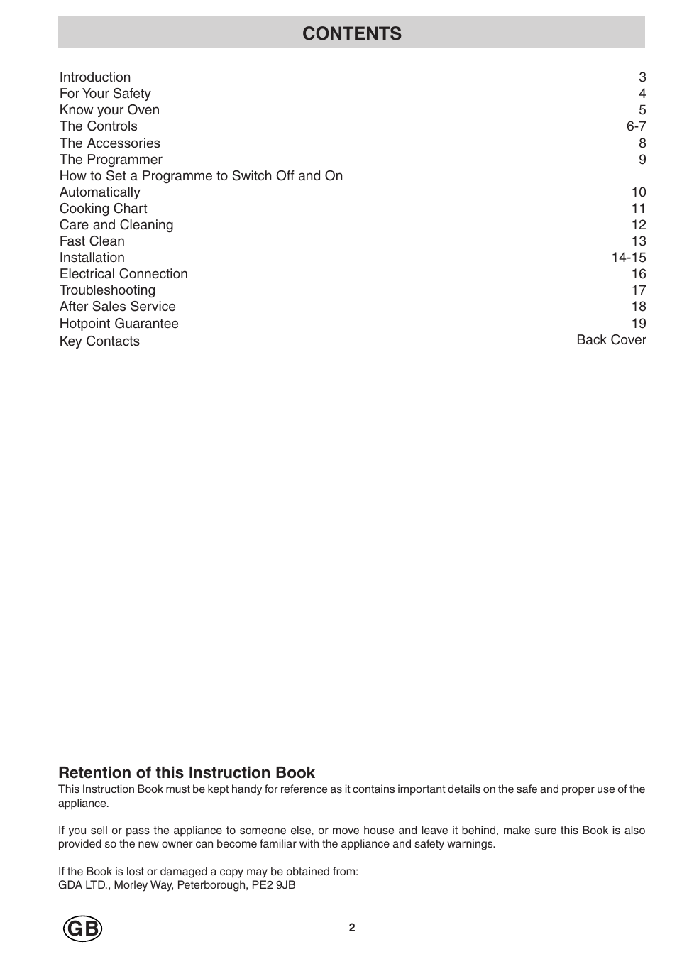 Hotpoint SD97PC User Manual | Page 2 / 20