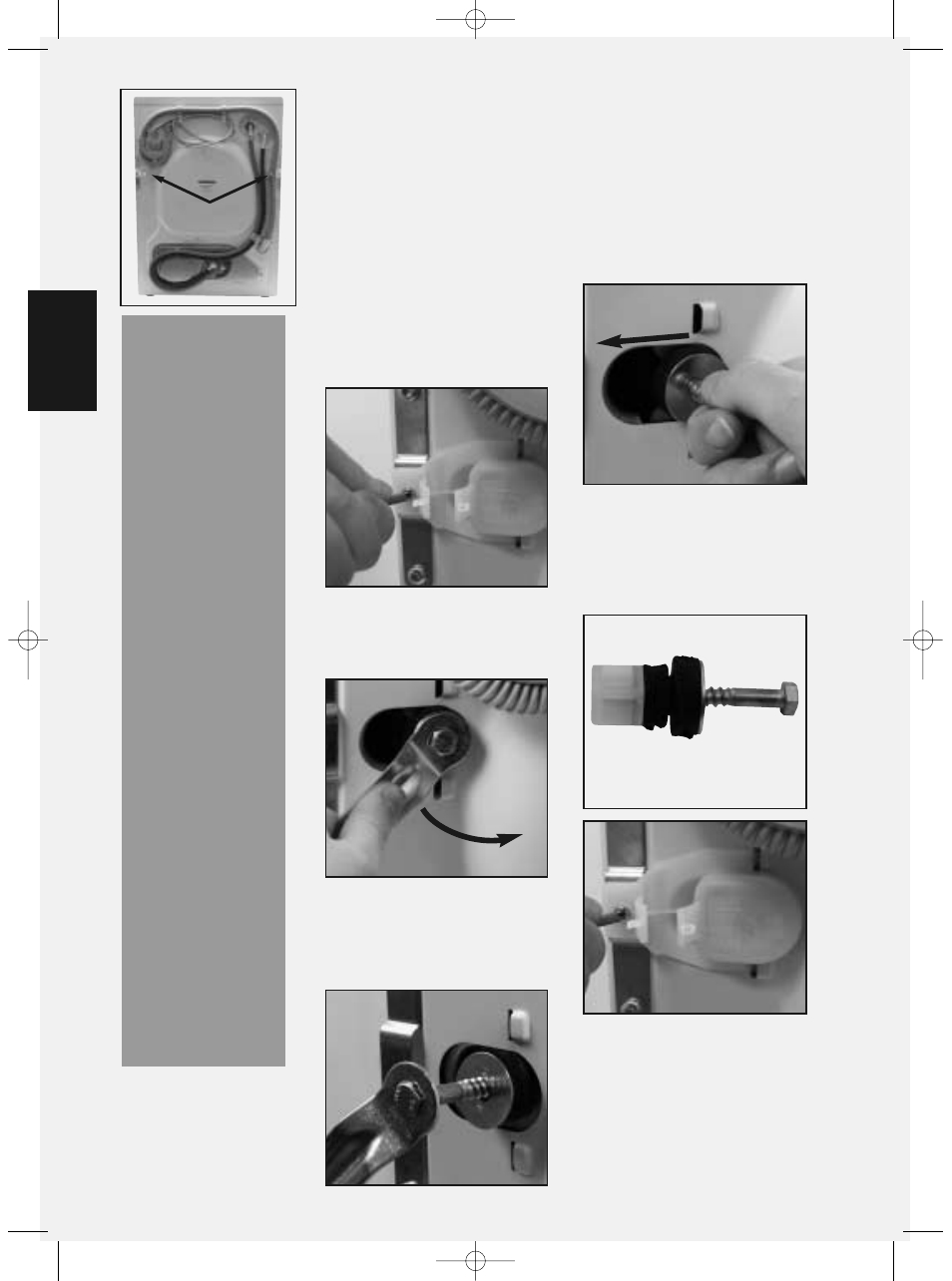 Remove the transit fixings | Hotpoint WMT02 User Manual | Page 6 / 24