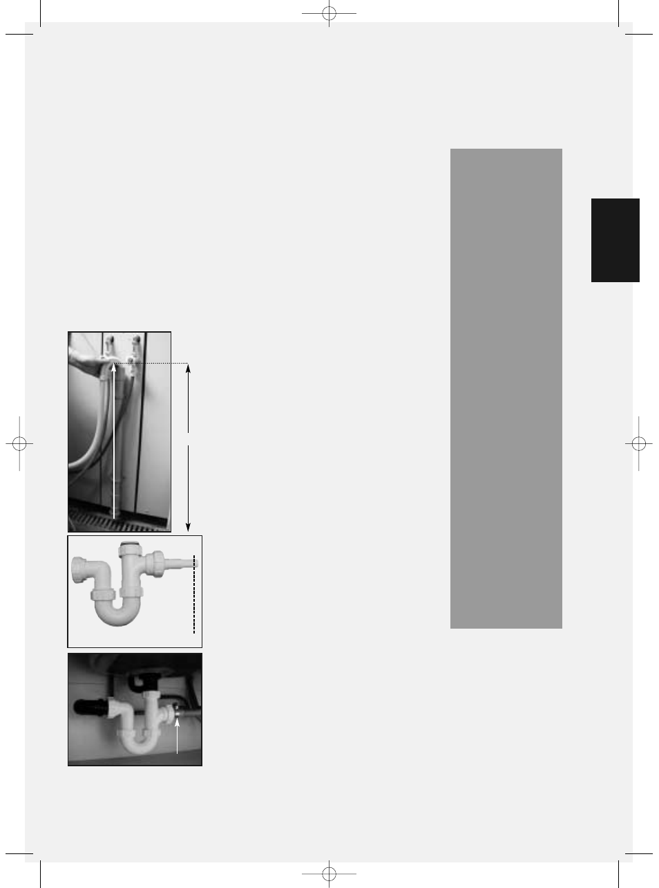 Connect the machine to a drainage system | Hotpoint WMT02 User Manual | Page 9 / 24