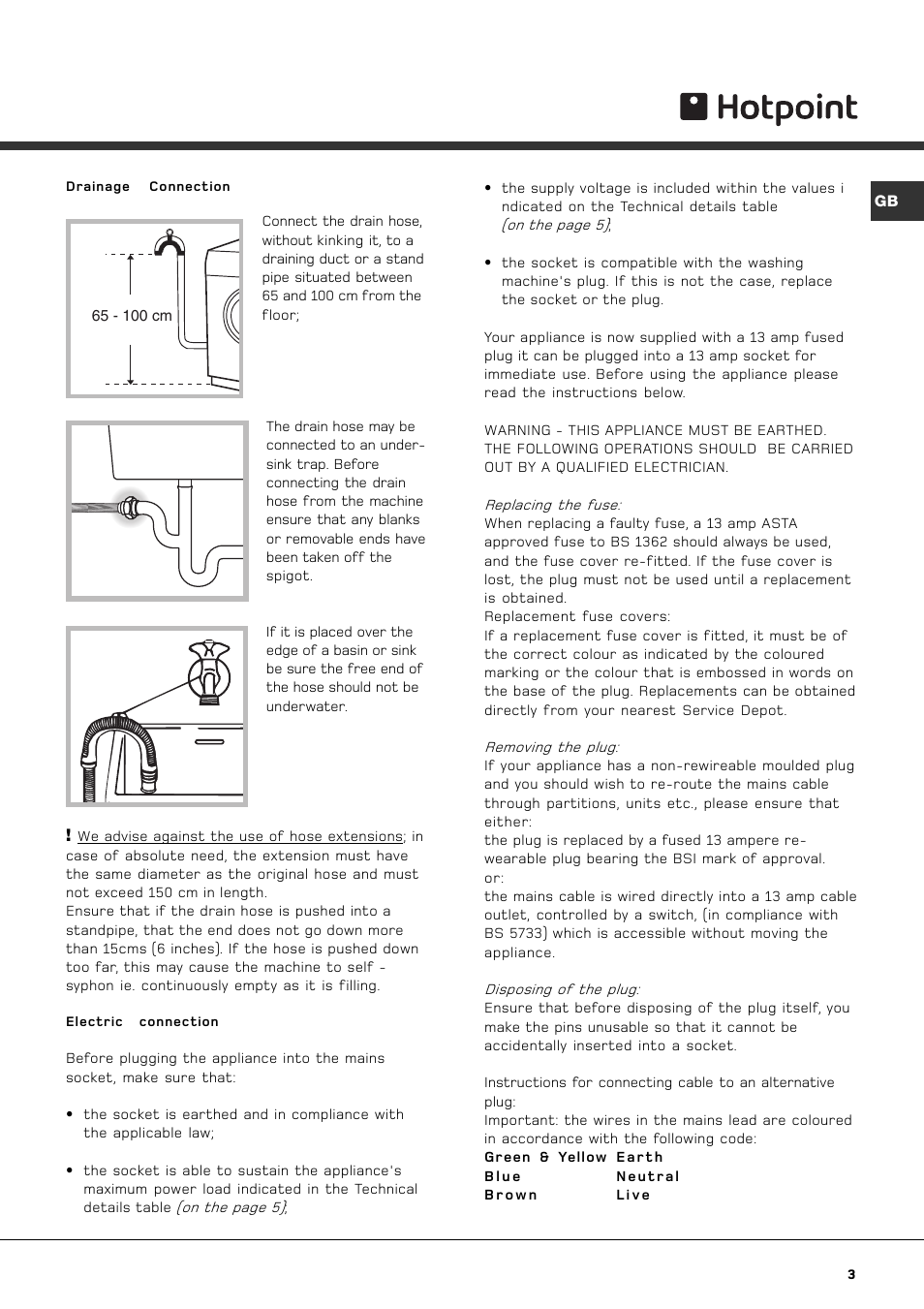 Hotpoint AQGL129PI User Manual | Page 3 / 16