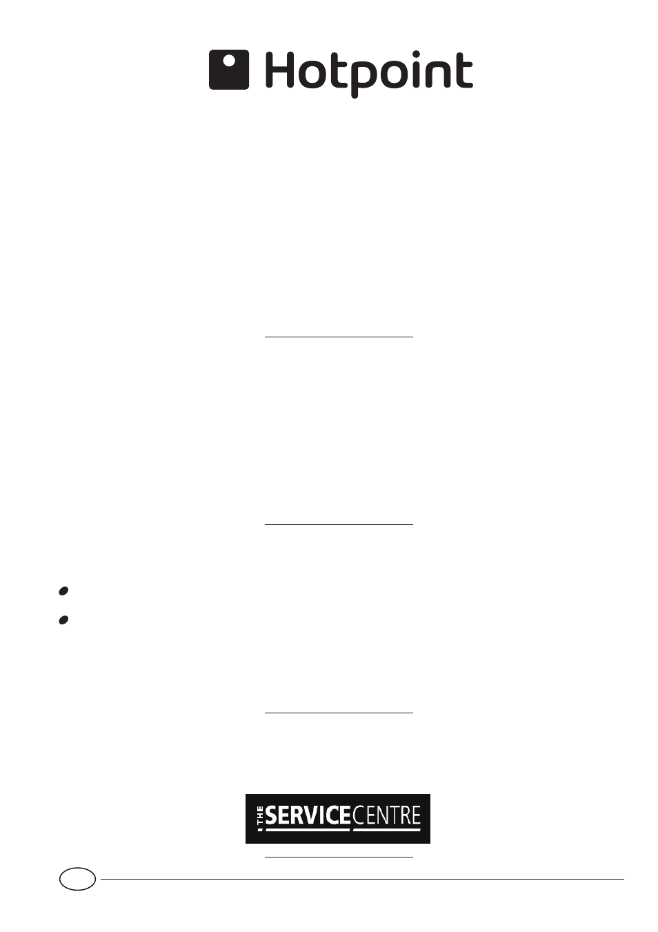After sales service | Hotpoint EC6005 User Manual | Page 14 / 16