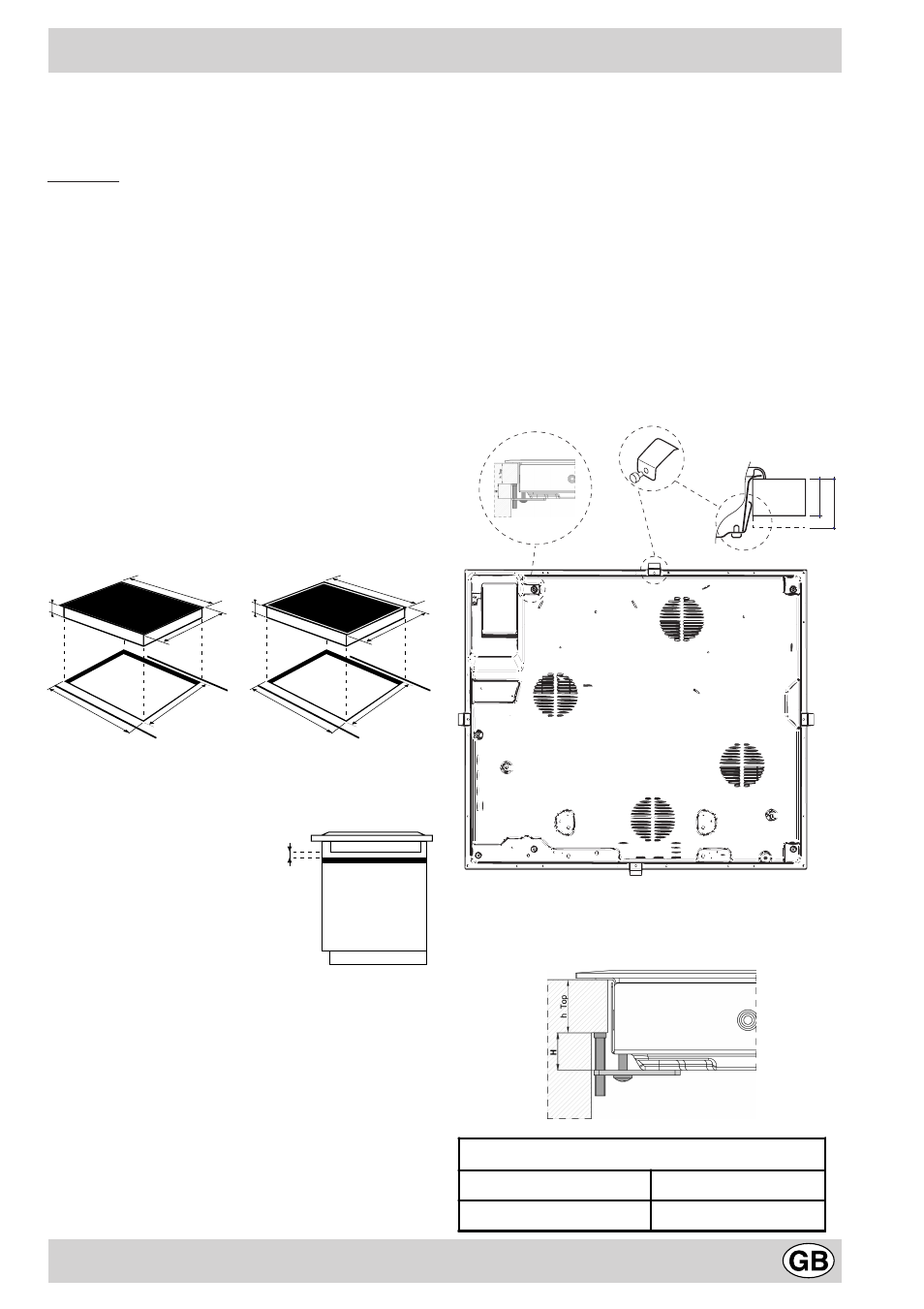 Installation and fastening, Rear spring assembly hob from below, Installation | Fastening | Hotpoint EC6005 User Manual | Page 5 / 16