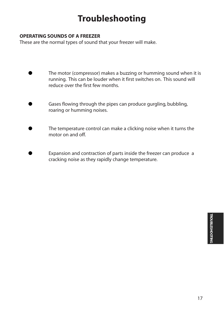 Troubleshooting | Hotpoint RZA50 User Manual | Page 17 / 20