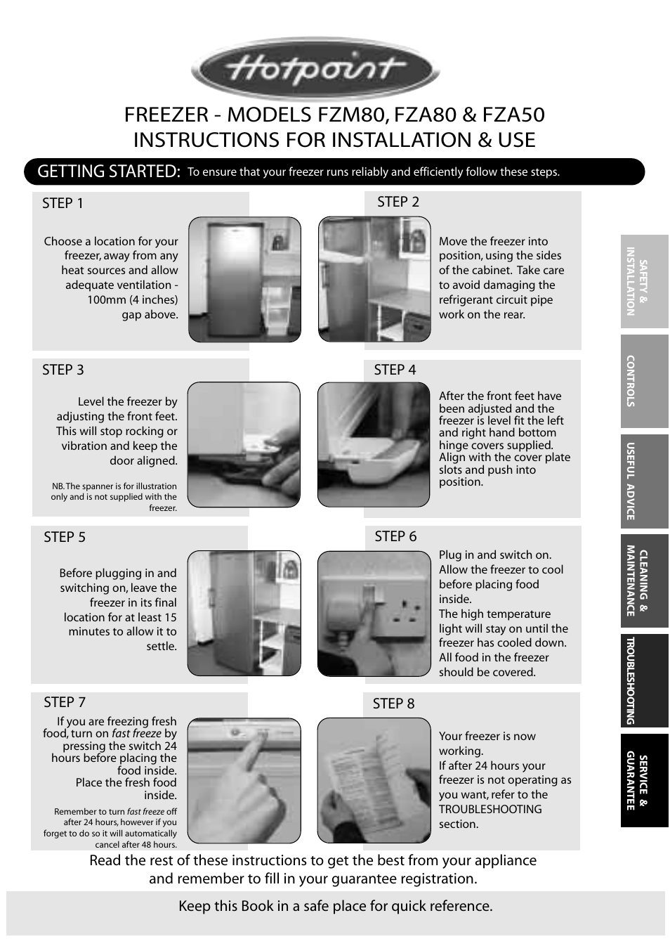 Hotpoint FZA80 User Manual | 20 pages