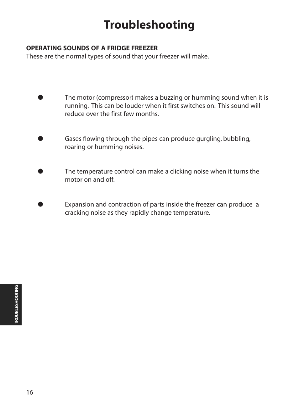 Troubleshooting | Hotpoint RZA30 User Manual | Page 16 / 20