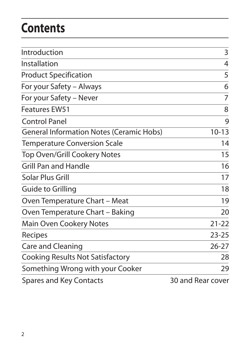 Hotpoint EW51 User Manual | Page 2 / 32