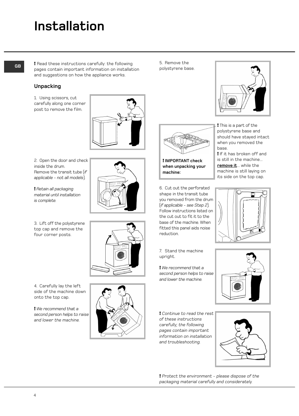 Installation | Hotpoint Ultima LCD User Manual | Page 4 / 20