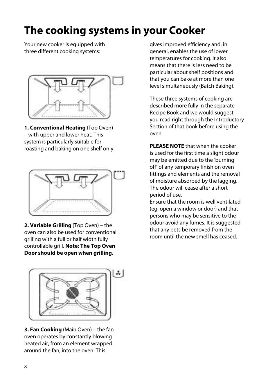 The cooking systems in your cooker | Hotpoint EW72 User Manual | Page 8 / 40