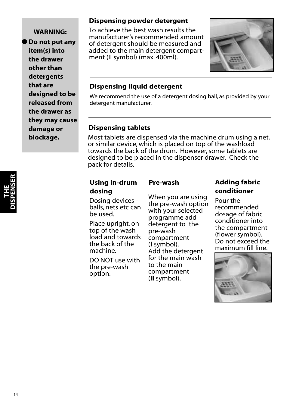 Hotpoint WF860 User Manual | Page 14 / 28