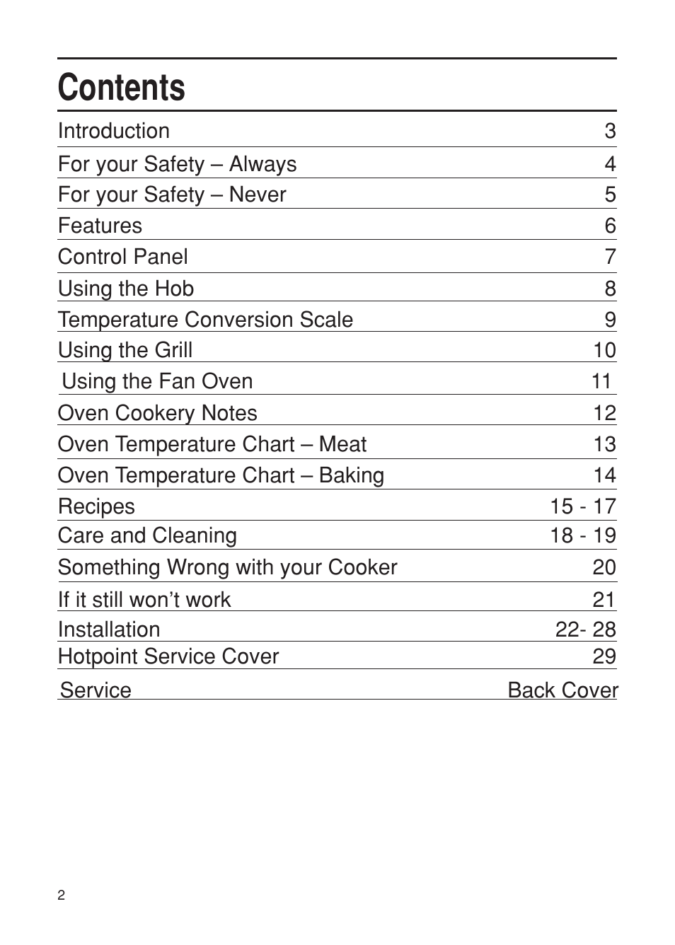 Hotpoint EG21 User Manual | Page 2 / 32