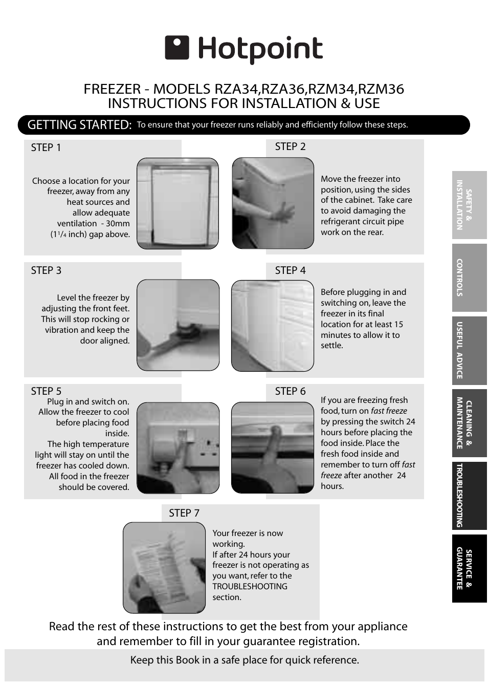 Hotpoint RZA36 User Manual | 20 pages