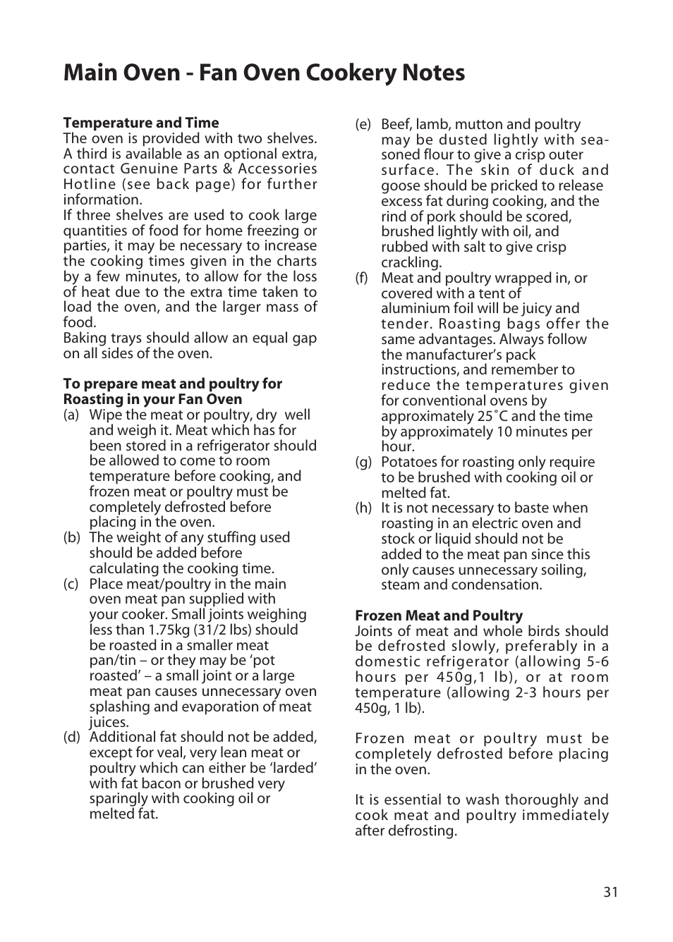 Hotpoint BD52 BD62 User Manual | Page 31 / 48