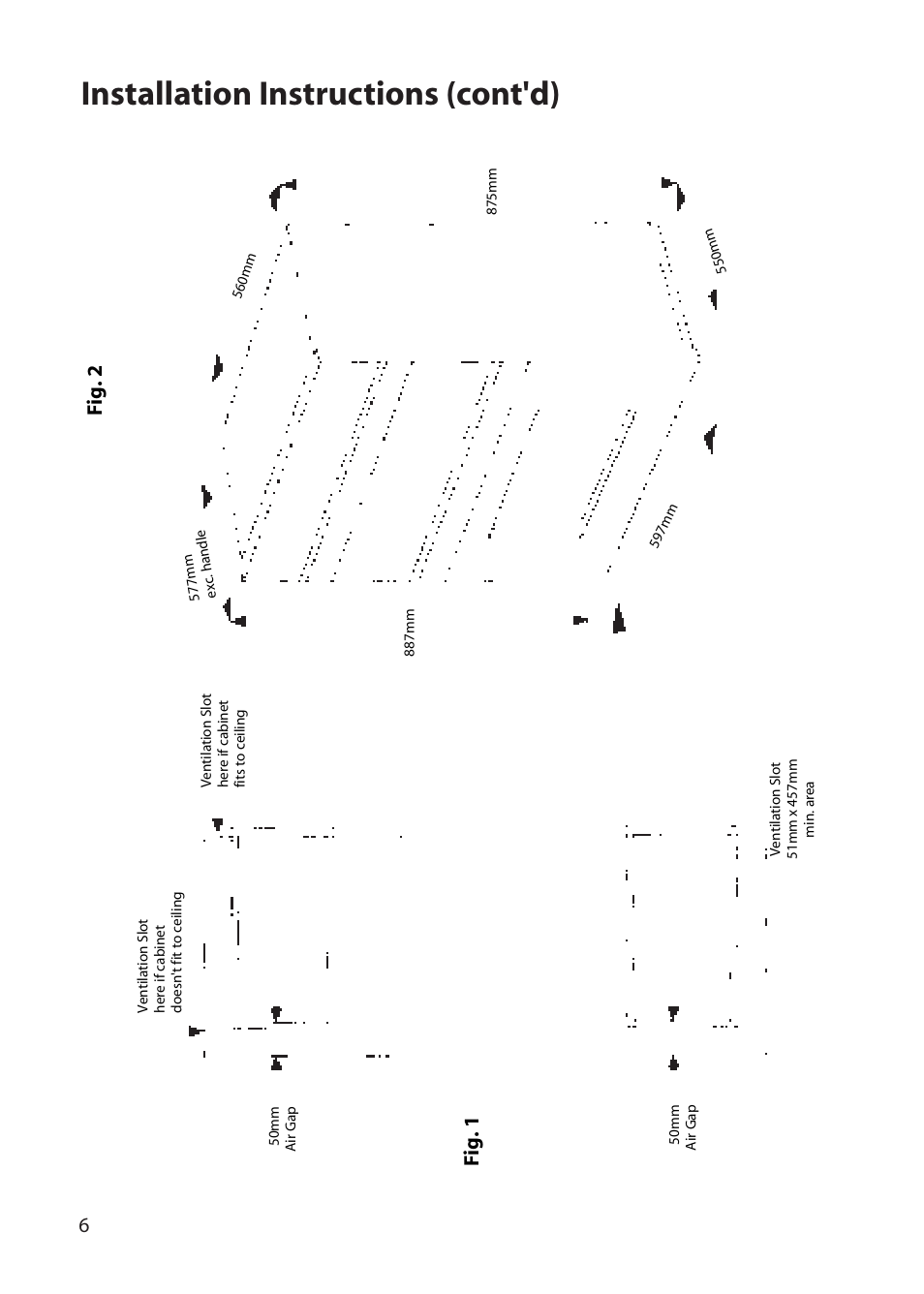 Installation instructions (cont'd), Fig. 2 fig. 1 | Hotpoint BD52 BD62 User Manual | Page 6 / 48