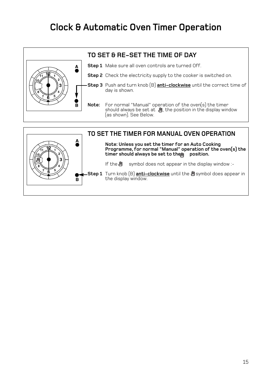 Clock & automatic oven timer operation | Hotpoint H251EWH User Manual | Page 17 / 32