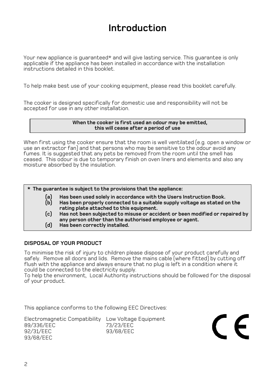 Introduction | Hotpoint H251EWH User Manual | Page 4 / 32