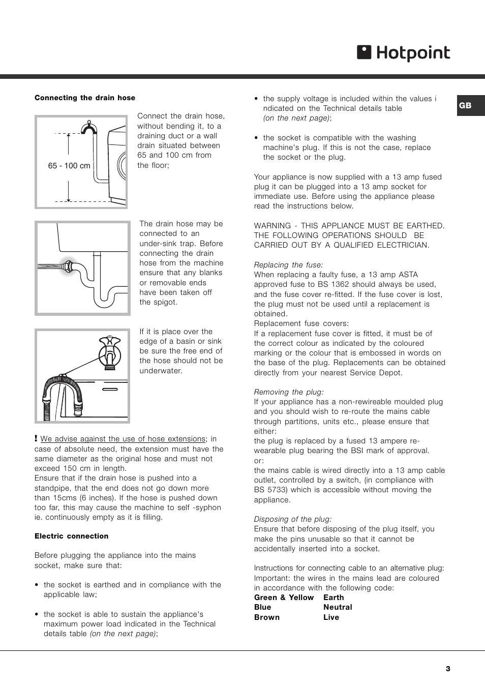 Hotpoint AQXL 169 User Manual | Page 5 / 20