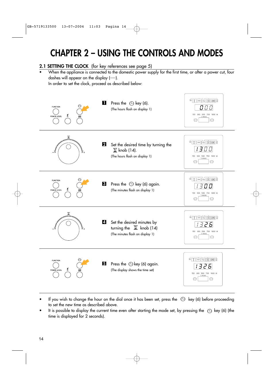 Chapter 2 – using the controls and modes | Hotpoint MWHZ33 User Manual | Page 14 / 36