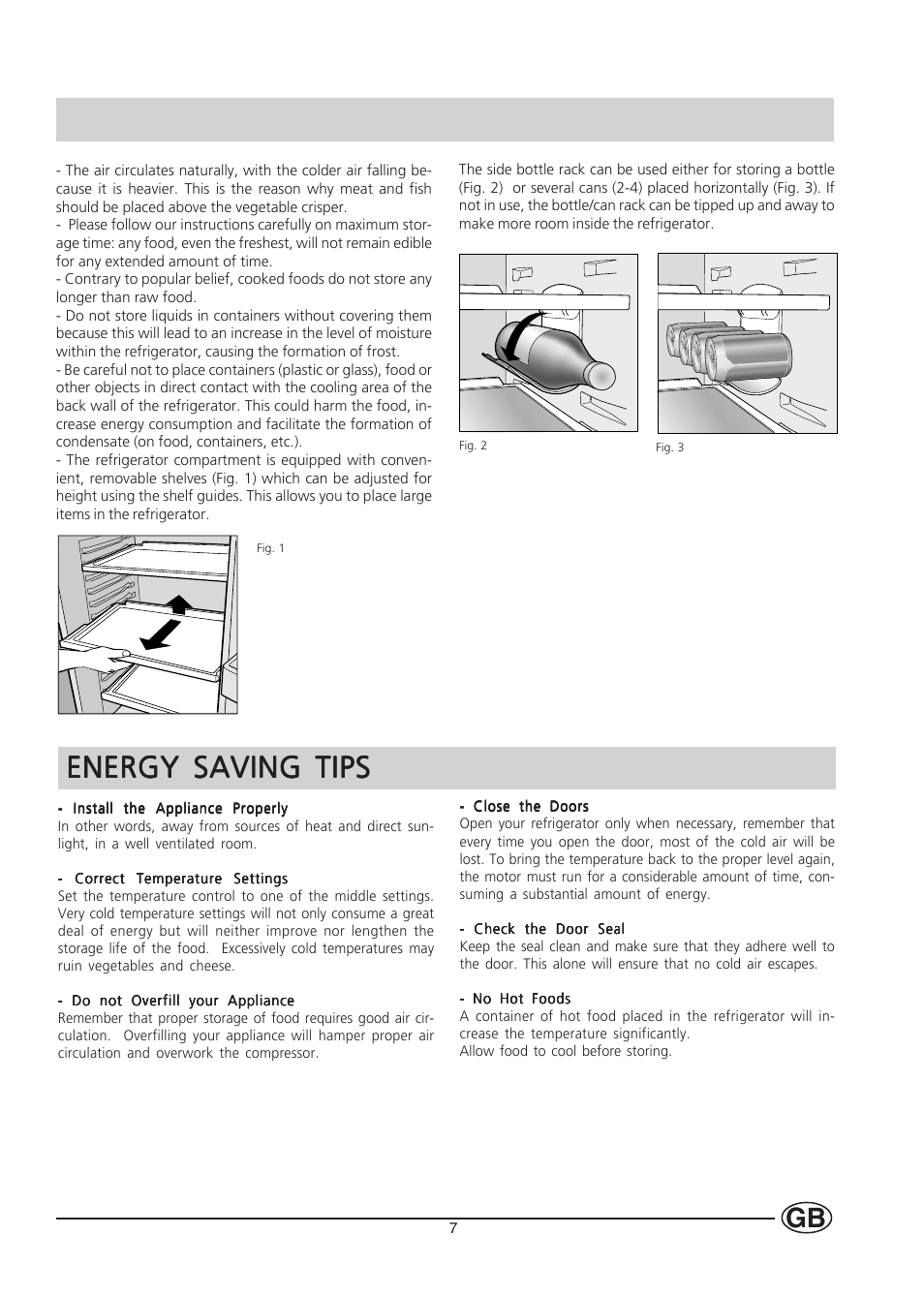 Energy saving tips | Hotpoint HL232I User Manual | Page 7 / 12