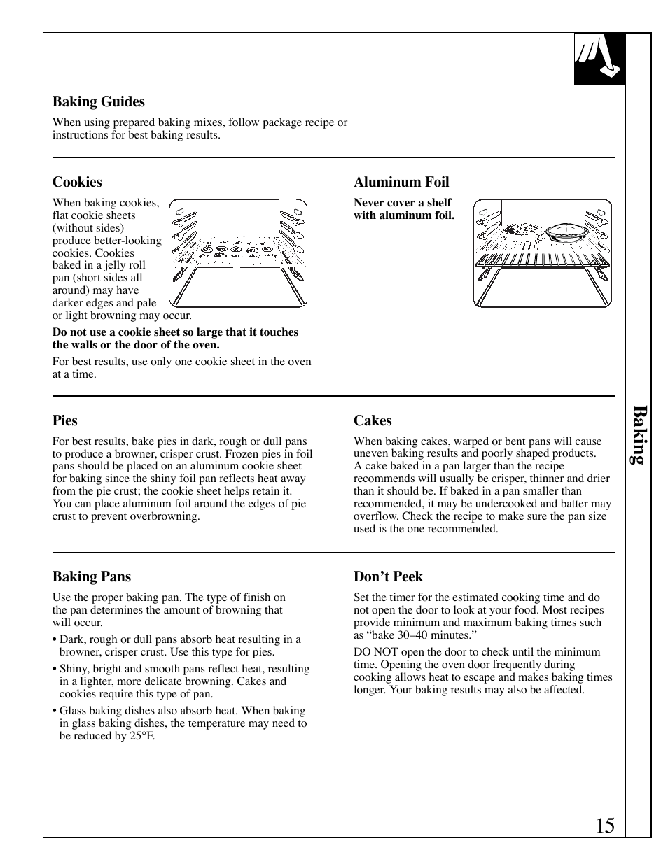 Baking | Hotpoint RGB506 User Manual | Page 15 / 40