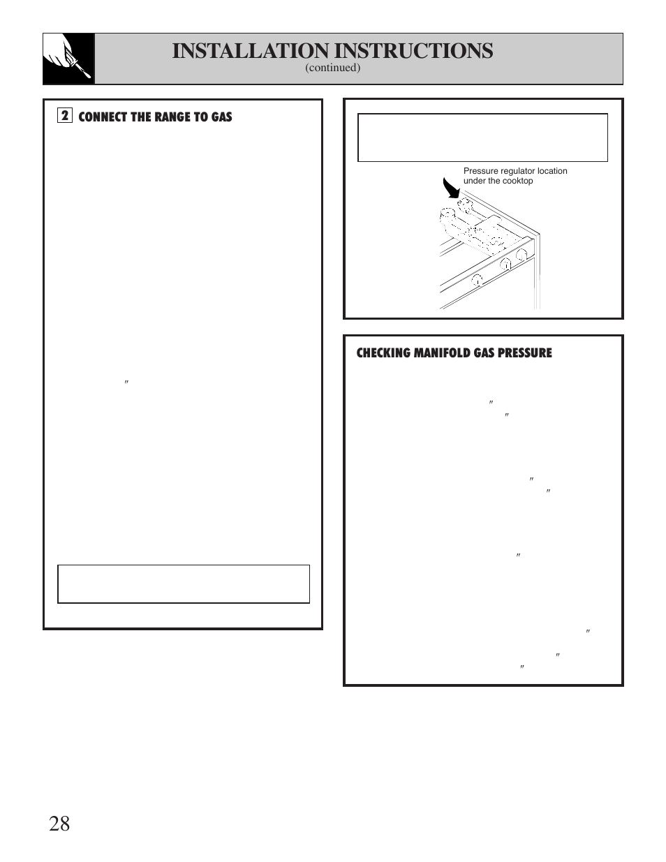 28 installation instructions | Hotpoint RGB506 User Manual | Page 28 / 40