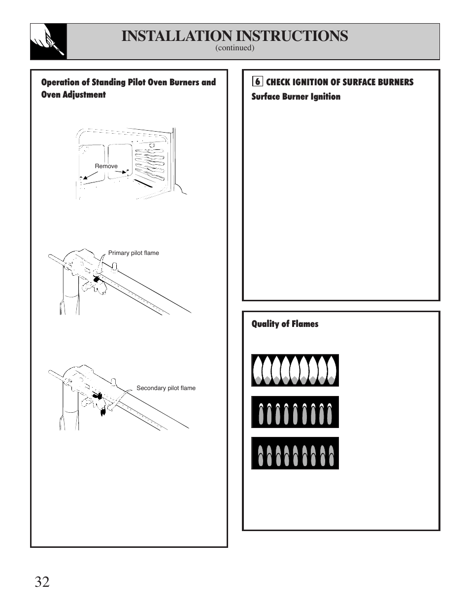 32 installation instructions | Hotpoint RGB506 User Manual | Page 32 / 40