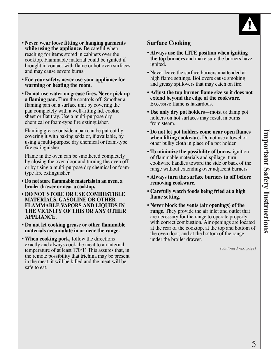 Impor tant safety instructions | Hotpoint RGB506 User Manual | Page 5 / 40