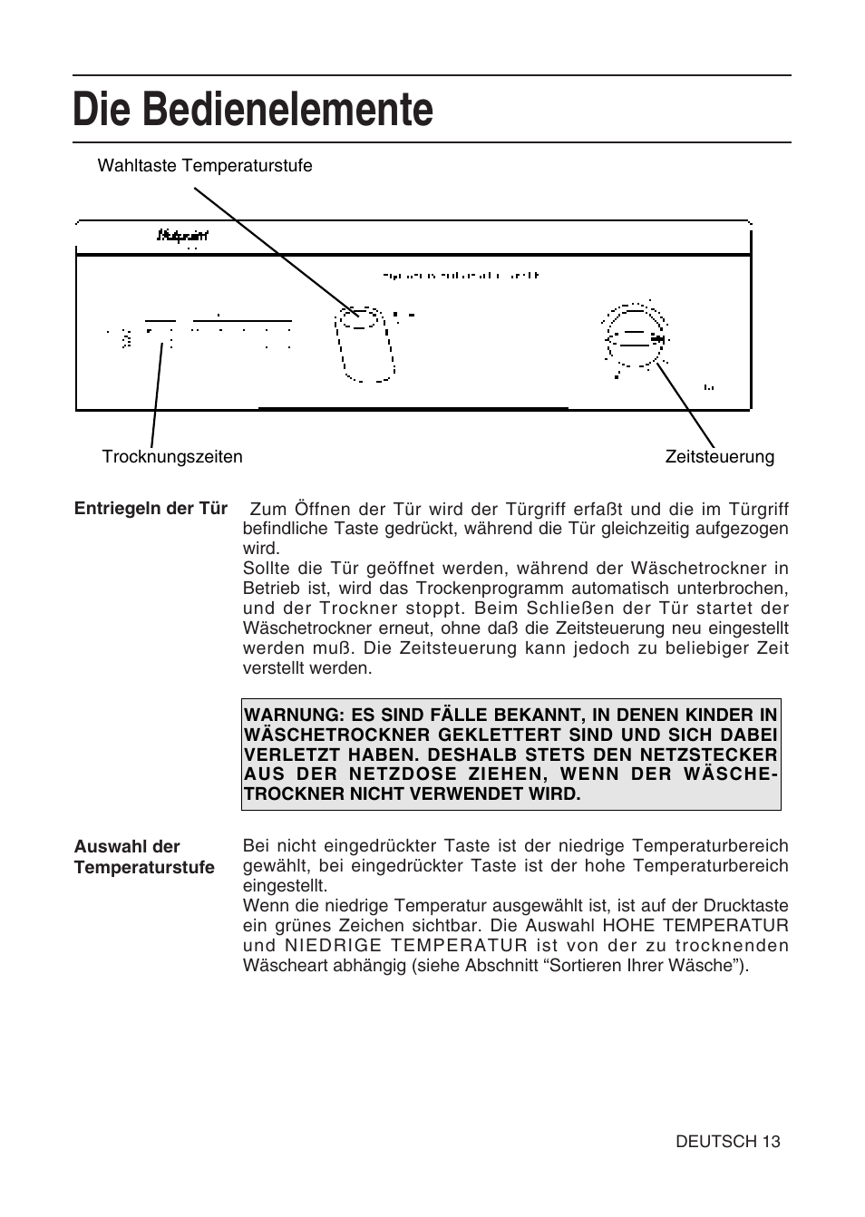 Die bedienelemente | Hotpoint TL64 User Manual | Page 68 / 114